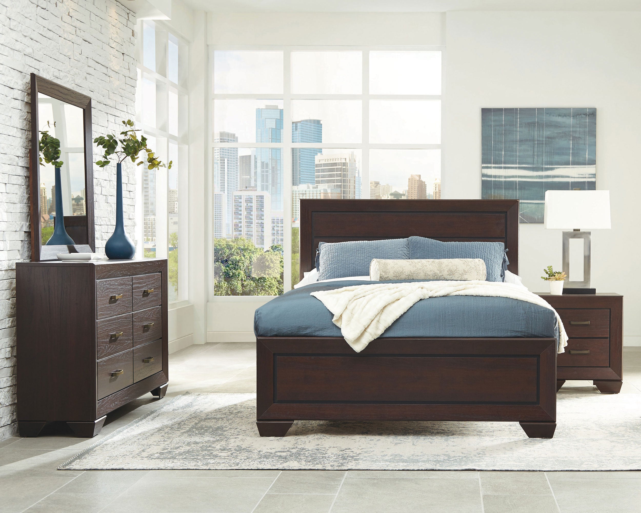 Best Furniture Outlet - Coaster - Kauffman 4-piece California King Bedroom Set Dark Cocoa - 204391KW-S4