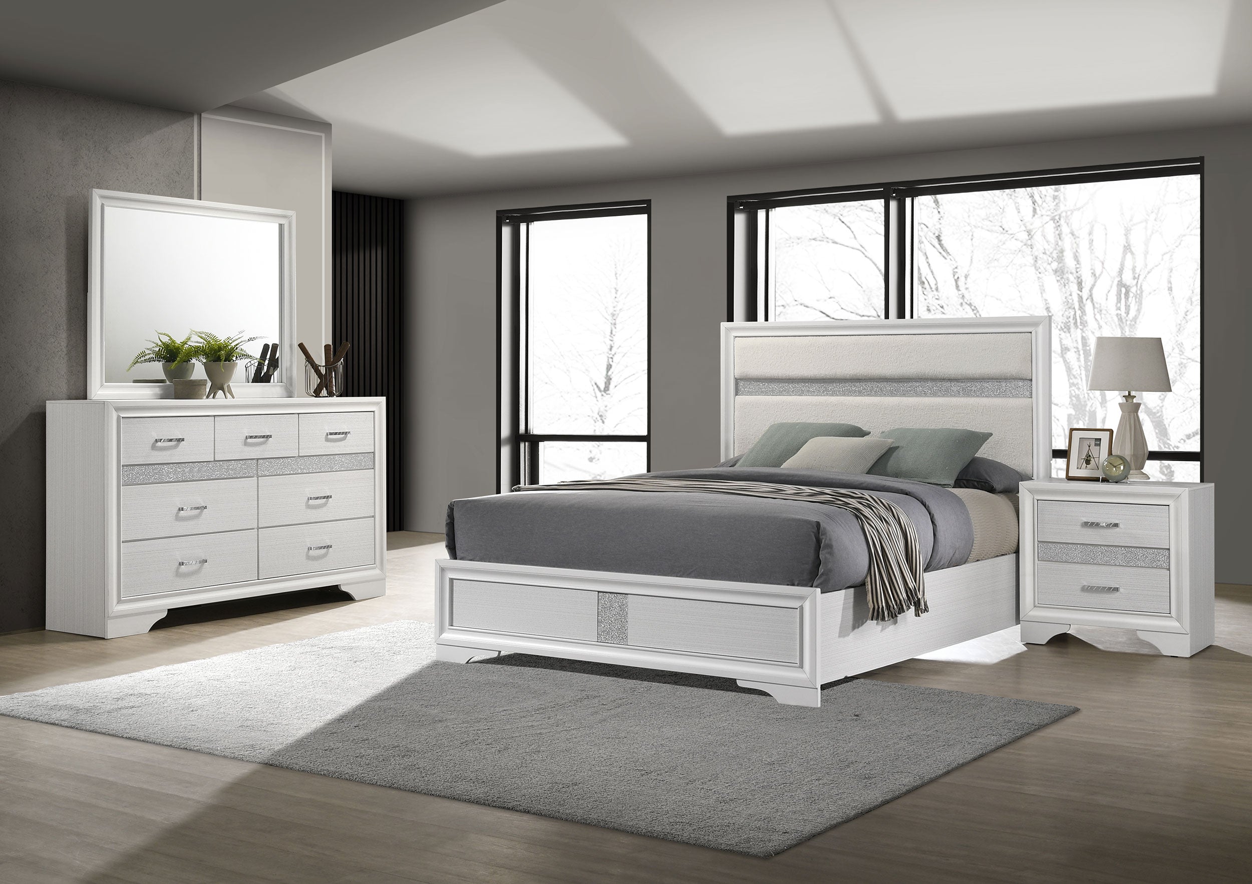 Best Furniture Outlet - Coaster - Miranda 4-piece Eastern King Bedroom Set White - 205110KE-S4
