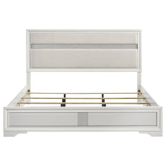 Miranda 54-inch Upholstered Eastern King Panel Bed White