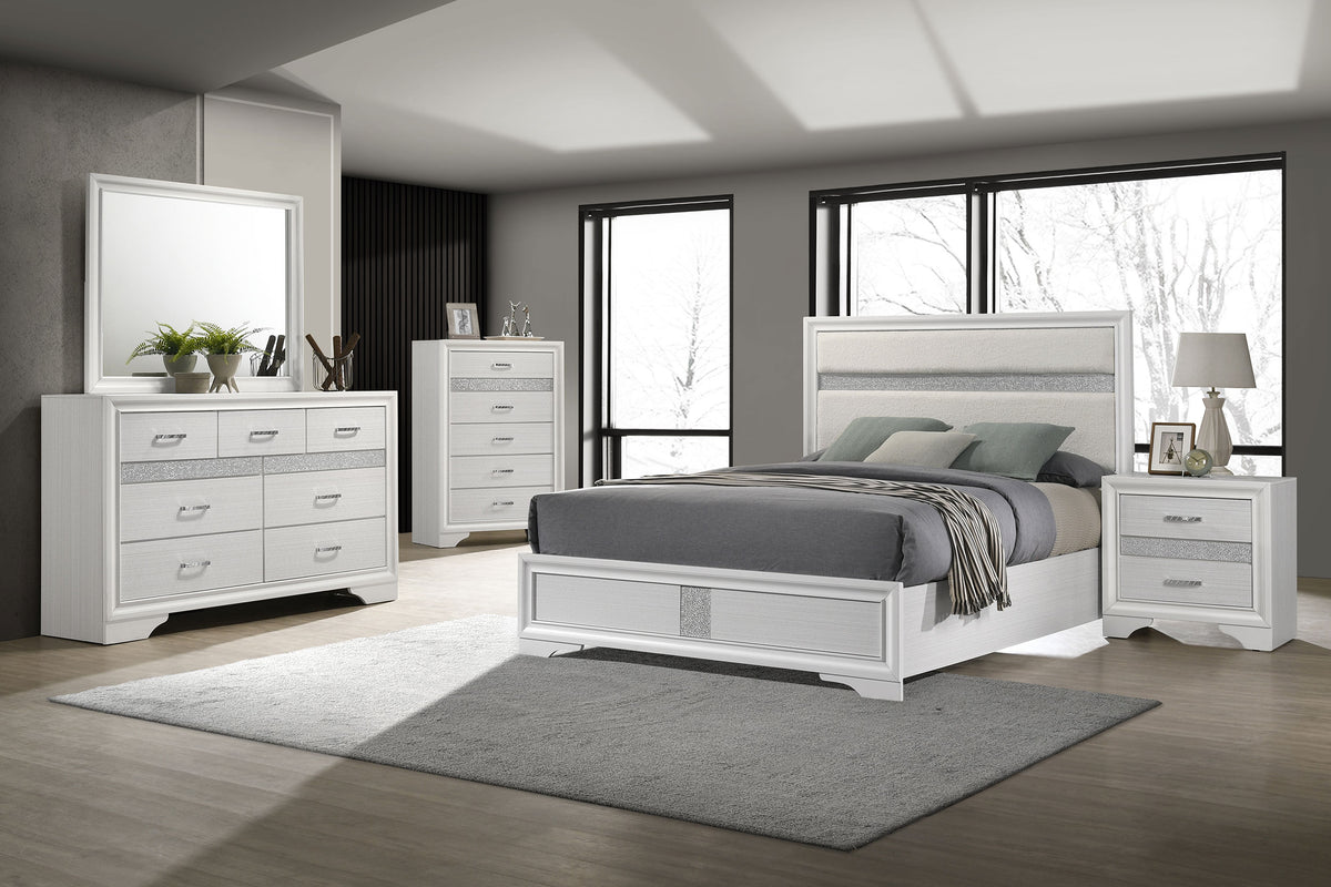 Best Furniture Outlet - Coaster - Miranda 5-piece California King Bedroom Set White - 205110KW-S5