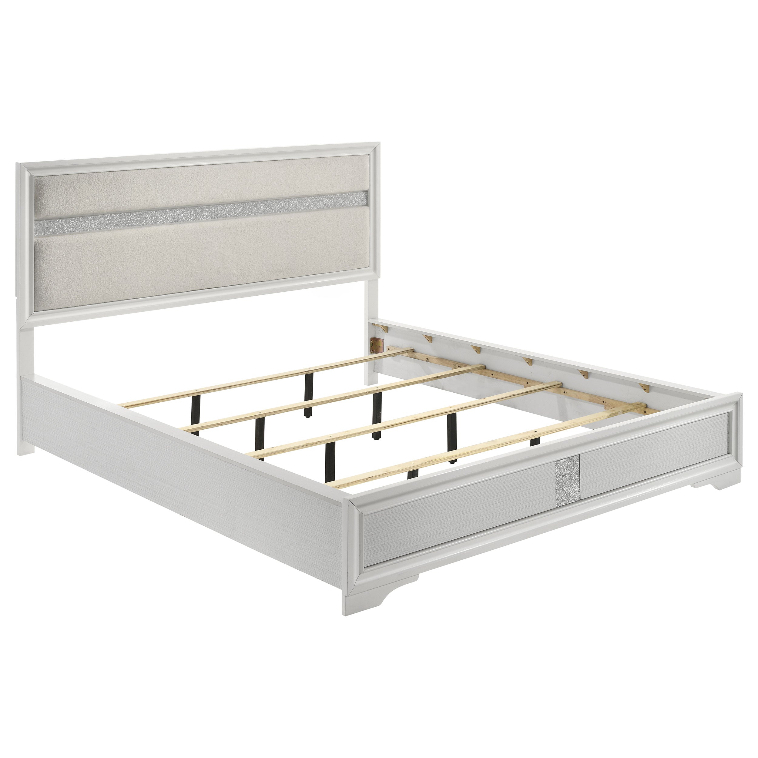 Best Furniture Outlet - Coaster - Miranda 54-inch Upholstered California King Panel Bed White - 205110KW