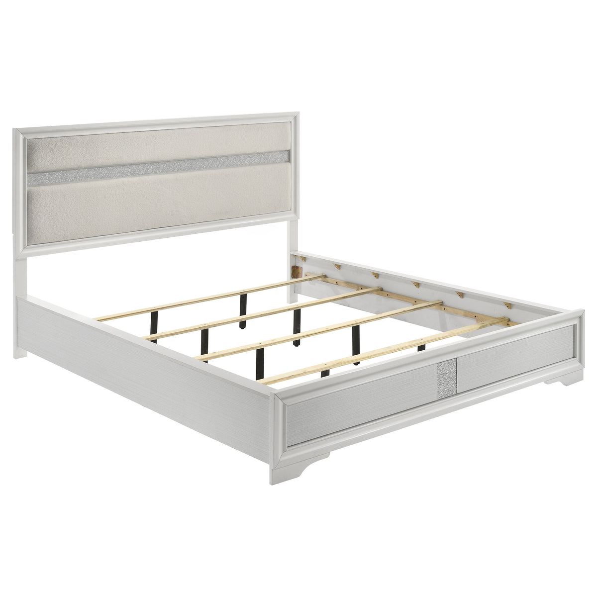 Best Furniture Outlet - Coaster - Miranda 54-inch Upholstered California King Panel Bed White - 205110KW