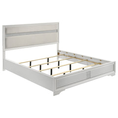 Best Furniture Outlet - Coaster - Miranda 54-inch Upholstered California King Panel Bed White - 205110KW