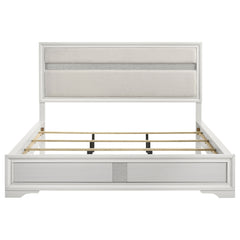 Miranda 54-inch Upholstered California King Panel Bed White