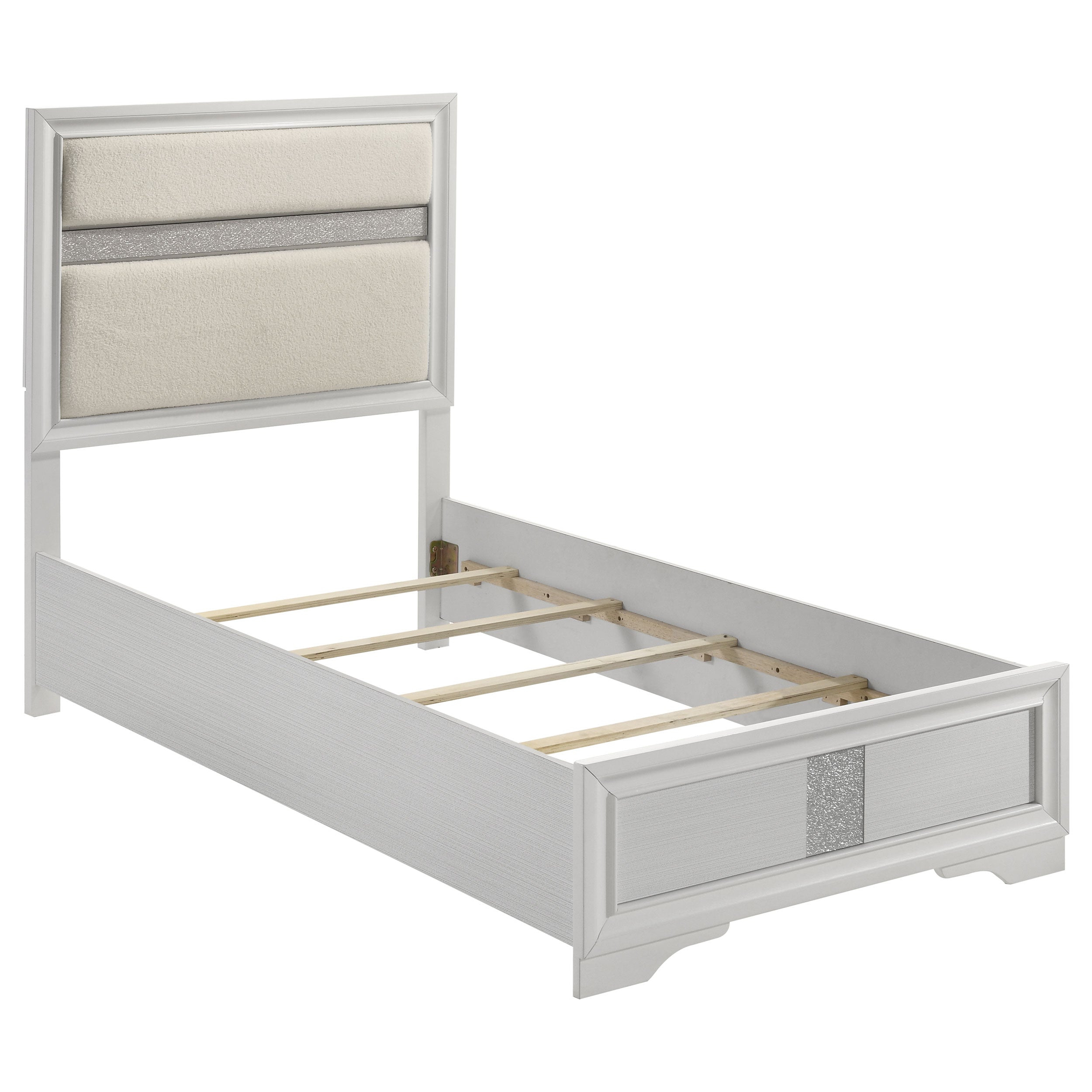 Best Furniture Outlet - Coaster - Miranda 54-inch Upholstered Twin Panel Bed White - 205110T
