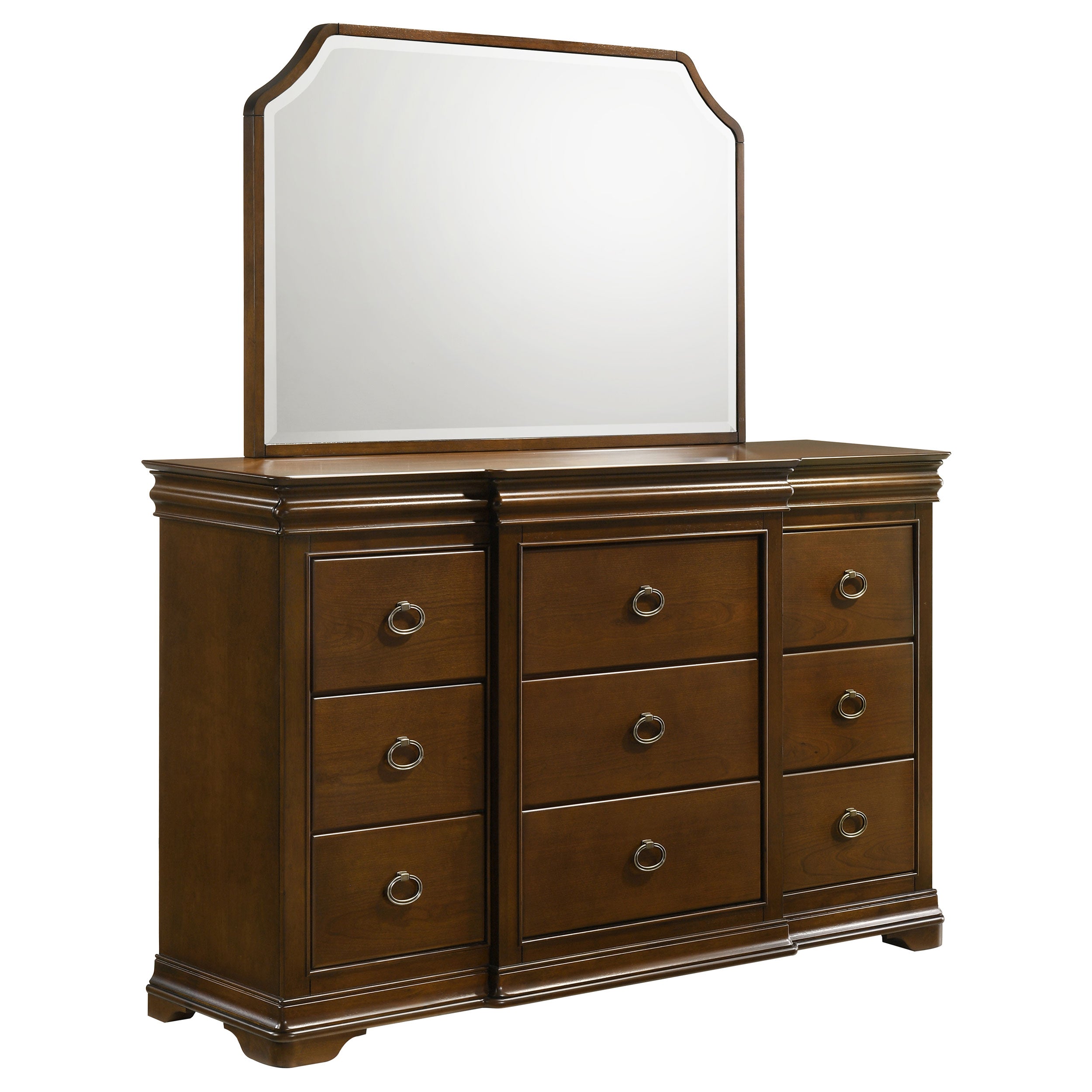 Best Furniture Outlet - Coaster - Garland 9-drawer Bedroom Dresser with Mirror Brown Cherry - 205303M