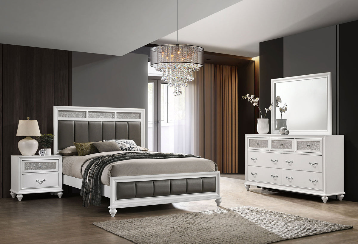 Best Furniture Outlet - Coaster - Barzini 4-piece Eastern King Bedroom Set White - 205891KE-S4