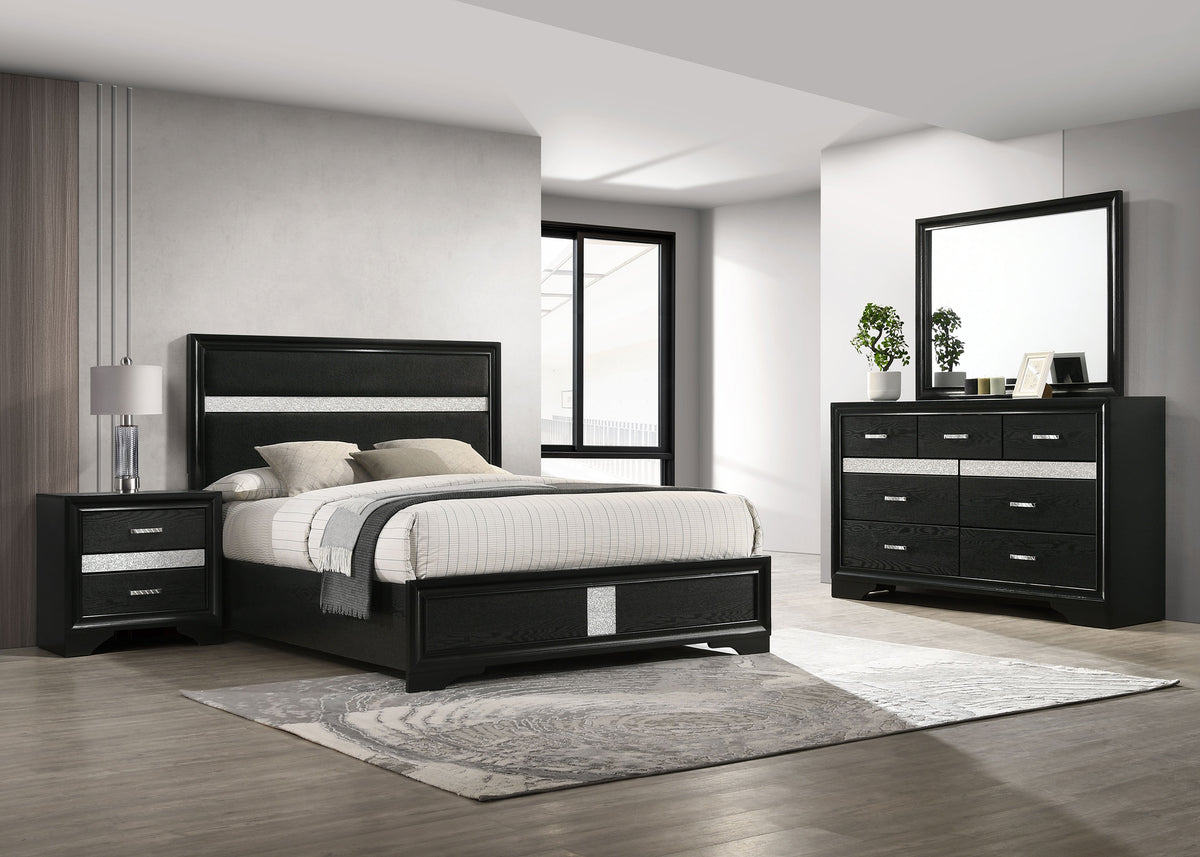 Best Furniture Outlet - Coaster - Miranda 4-piece Eastern King Bedroom Set Black - 206360KE-S4