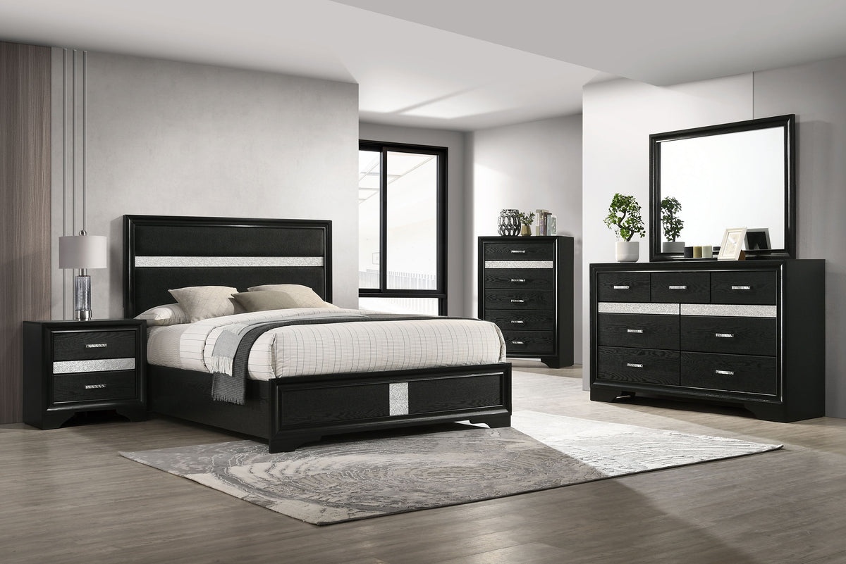 Best Furniture Outlet - Coaster - Miranda 5-piece Queen Bedroom Set Black - 206360Q-S5