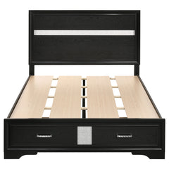 Miranda 51-inch Wood Full Storage Panel Bed Black