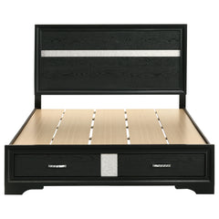 Miranda 51-inch Wood Queen Storage Panel Bed Black