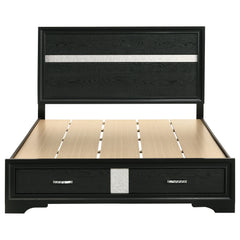 Miranda 51-inch Wood Queen Storage Panel Bed Black