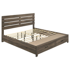 Best Furniture Outlet - Coaster - Brantford Wood Eastern King Storage Panel Bed Barrel Oak - 207040KE
