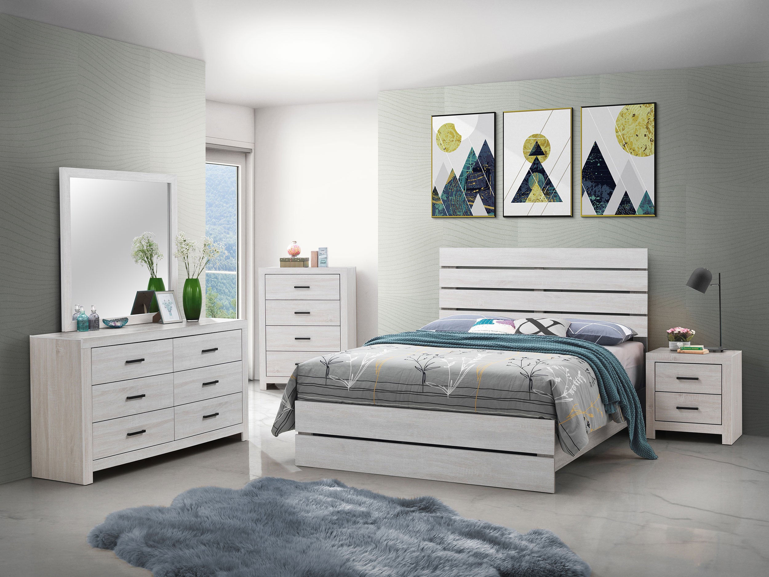 Best Furniture Outlet - Coaster - Brantford 5-piece Eastern King Bedroom Set Coastal White - 207051KE-S5