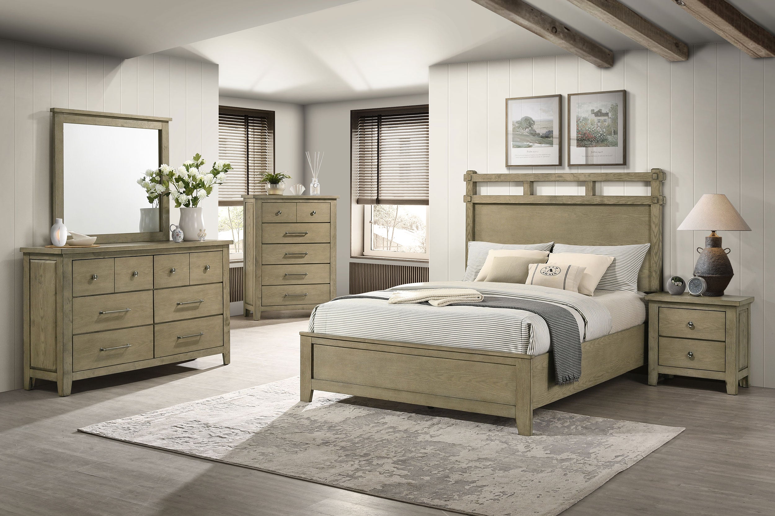 Best Furniture Outlet - Coaster - Hazlewood 5-piece Eastern King Bedroom Set Vineyard Oak - 207531KE-S5