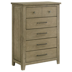 Best Furniture Outlet - Coaster - Hazlewood 5-drawer Bedroom Chest of Drawers Vineyard Oak - 207535
