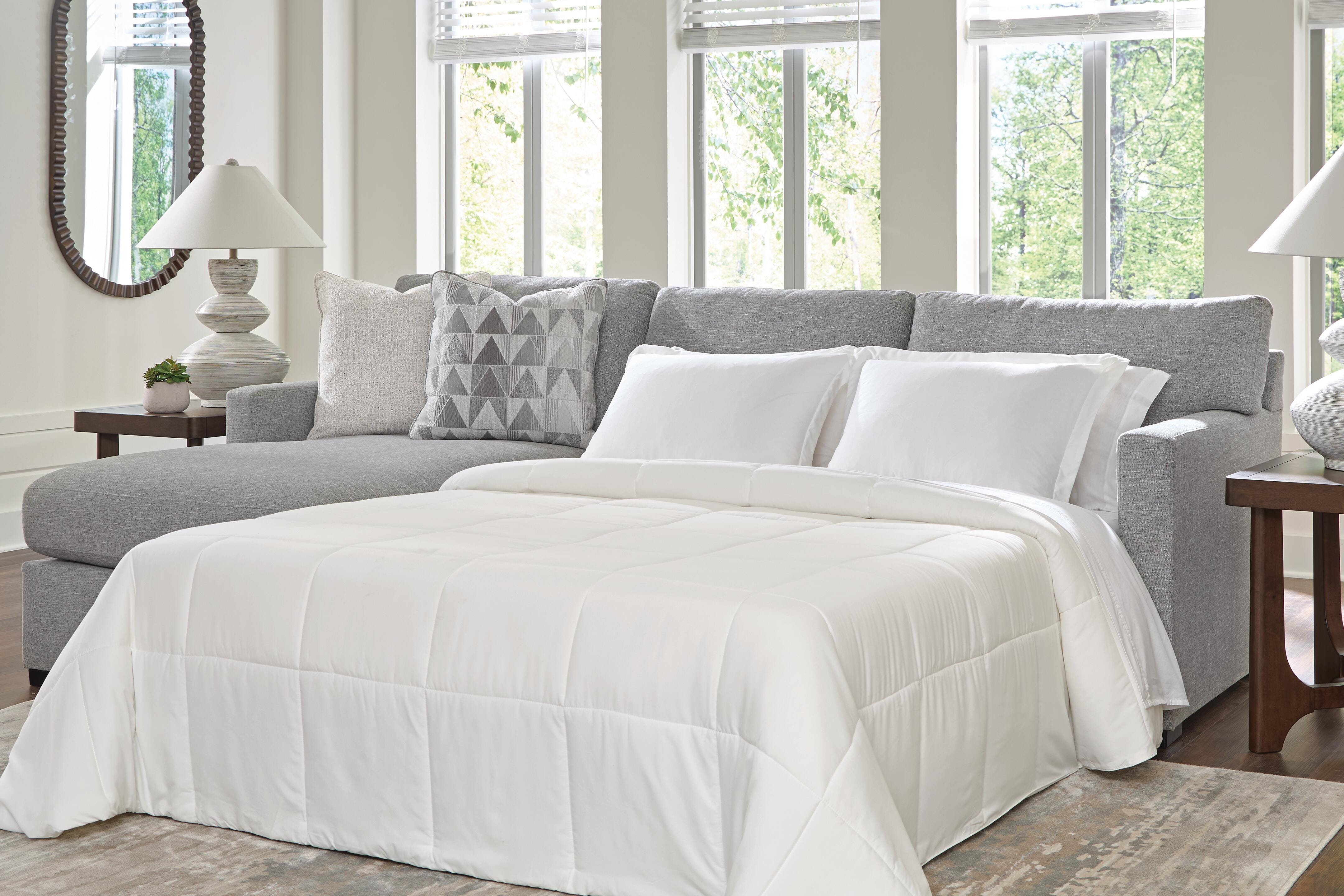 Best Furniture Outlet - Ashley Furniture - UrbanCrest Sectional - RAF 2-Piece Sleeper Sectional with Chaise / Pewter - PC20804S4