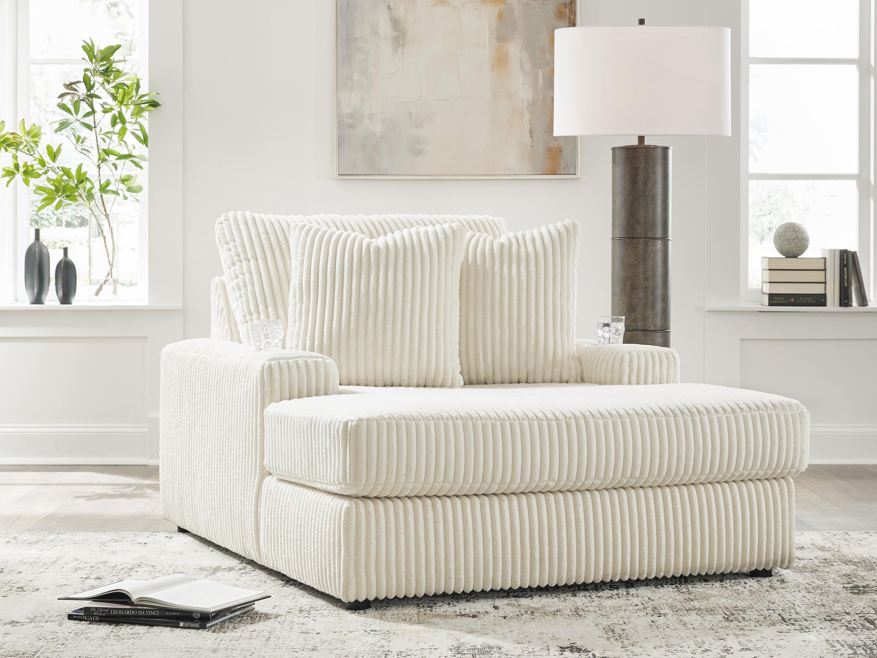 Best Furniture Outlet - Ashley Furniture - Lindyn Living Room - Chaise / Ivory - 2110415