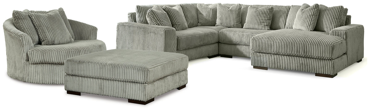 Best Furniture Outlet - Ashley Furniture - Lindyn 4-Piece Sectional, Chair and Ottoman - 4-Piece Sectional, Chair and Ottoman - 21105U11