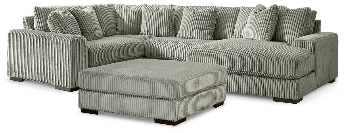 Best Furniture Outlet - Ashley Furniture - Lindyn 4-Piece Sectional with Chaise and Oversized Accent Ottoman - 4-Piece Sectional with Chaise and Oversized Accent Ottoman - 21105U12