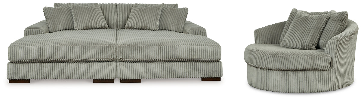 Best Furniture Outlet - Ashley Furniture - Lindyn Super Chaise with Oversized Swivel Chair - Super Chaise with Oversized Swivel Chair - 21105U5