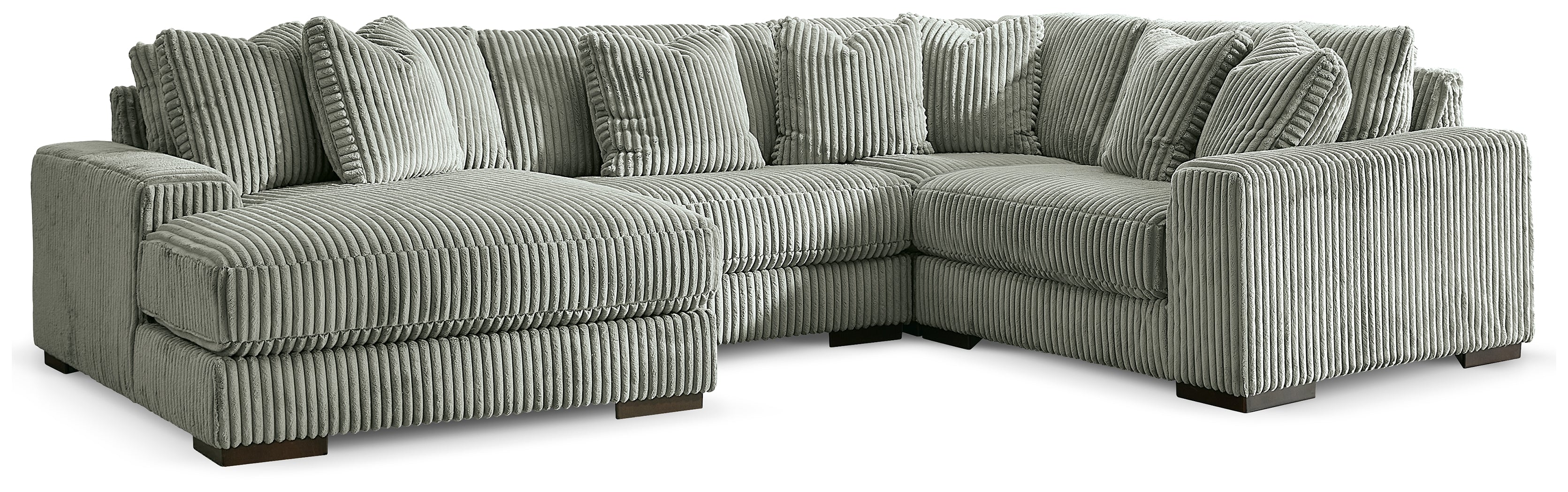 Best Furniture Outlet - Ashley Furniture - Lindyn Sectional - RAF 4-Piece Sectional with Chaise / Fog - 21105S17