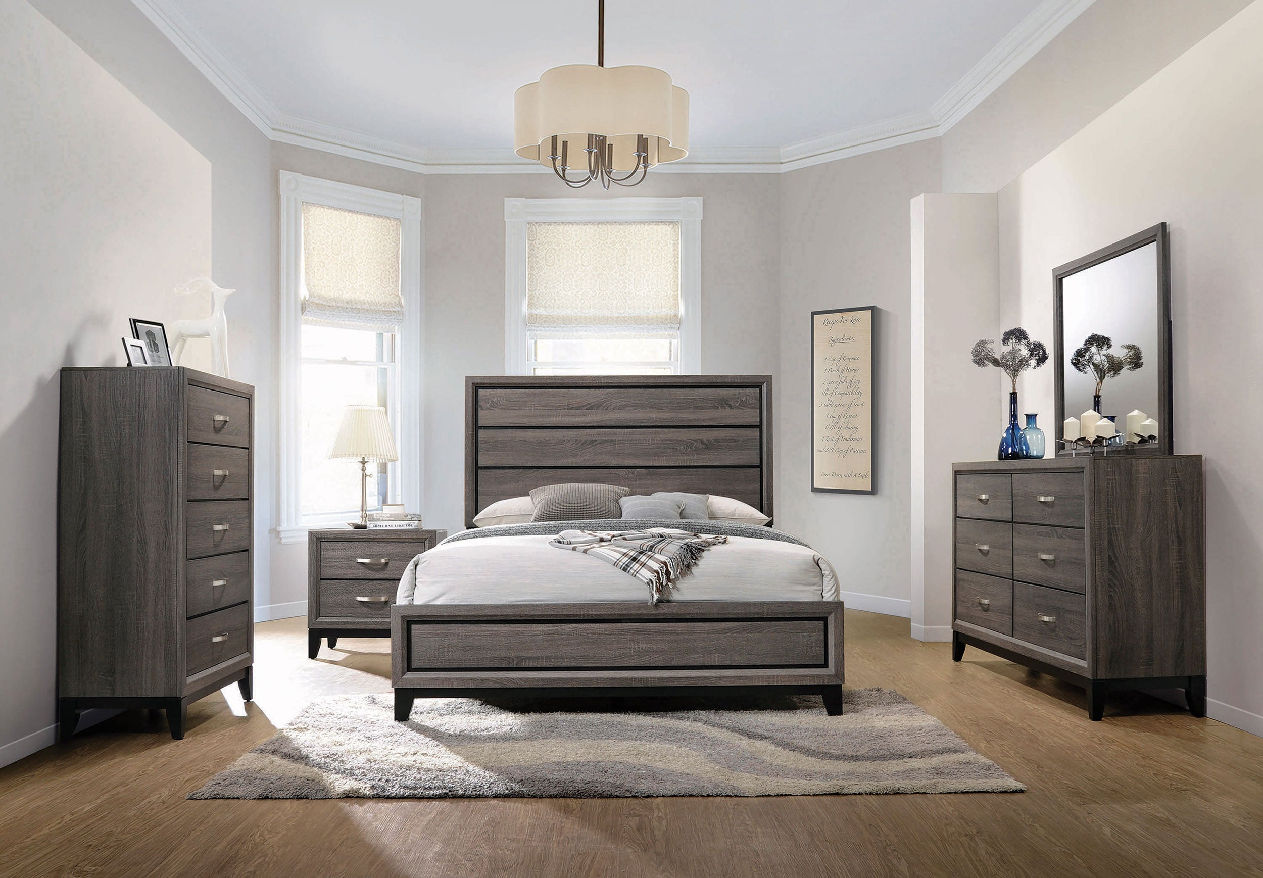 Best Furniture Outlet - Coaster - Watson Five-piece Eastern King Bedroom Set Grey Oak - 212421KE-S5