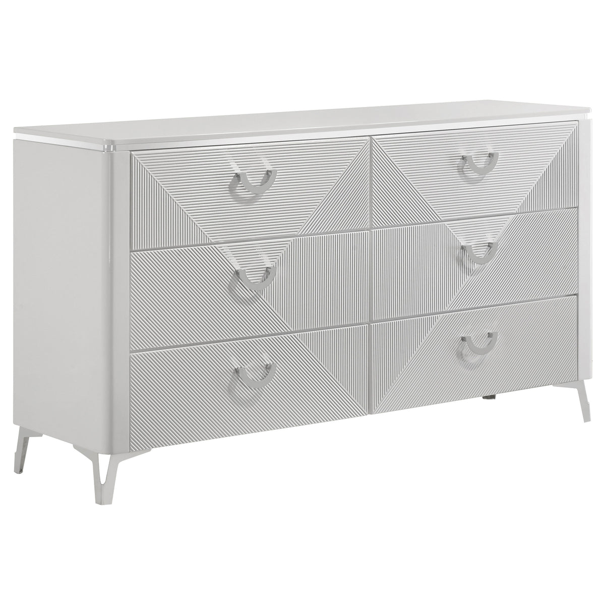 Best Furniture Outlet - Coaster - Cassia 6-drawer Bedroom Dresser Cabinet White High Gloss - 215793