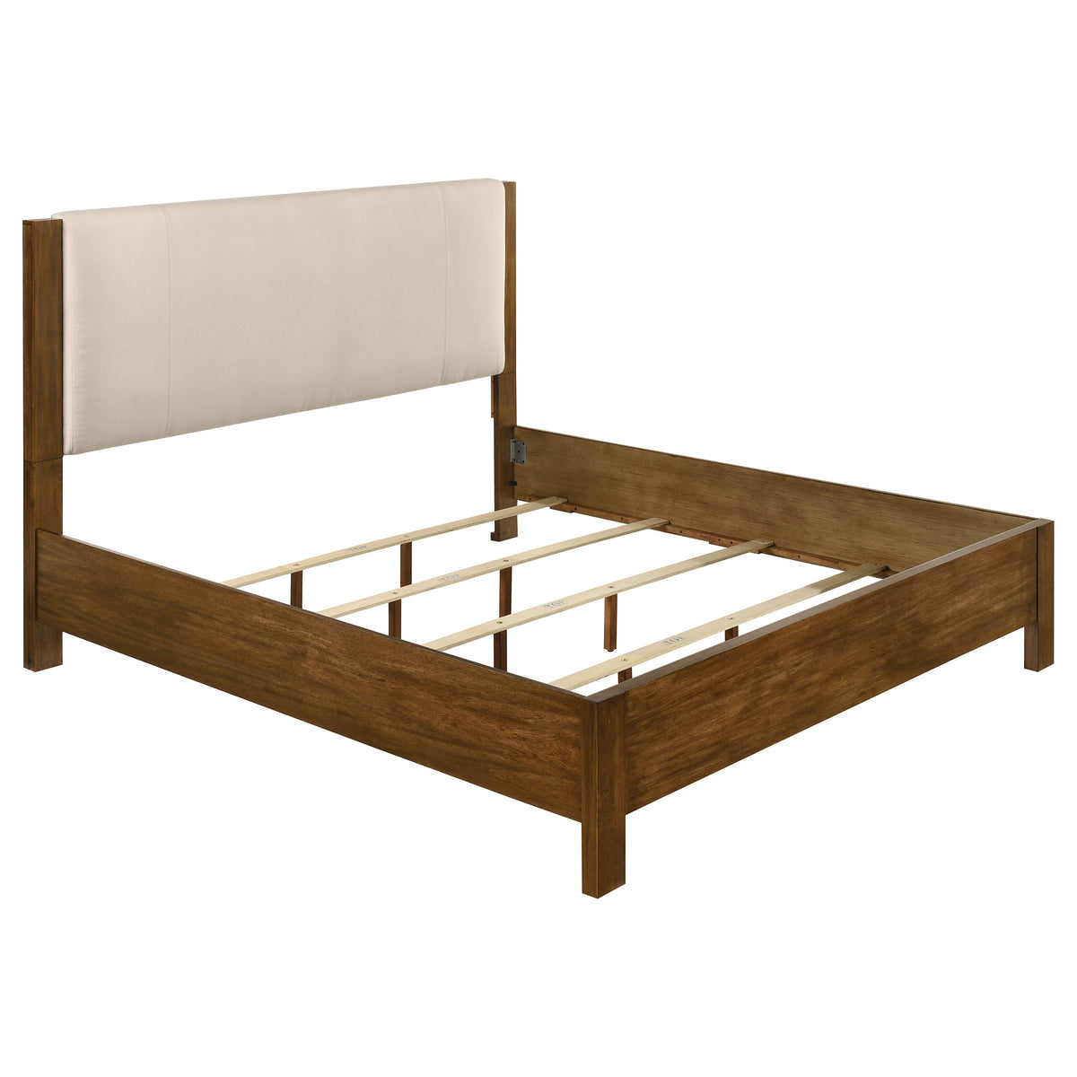 Best Furniture Outlet - Coaster - Adderley Eastern King Wood Panel Bed Cream and Warm Brown - 215851KE