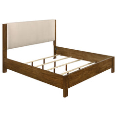 Best Furniture Outlet - Coaster - Adderley Eastern King Wood Panel Bed Cream and Warm Brown - 215851KE