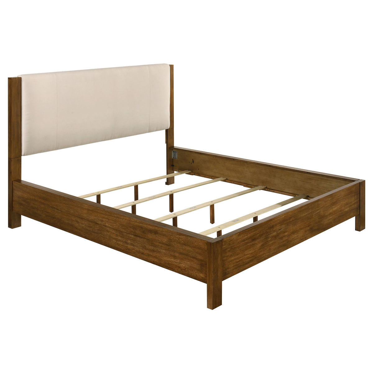 Best Furniture Outlet - Coaster - Adderley California King Wood Panel Bed Cream and Warm Brown - 215851KW