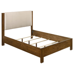 Best Furniture Outlet - Coaster - Adderley Queen Wood Panel Bed Cream and Warm Brown - 215851Q
