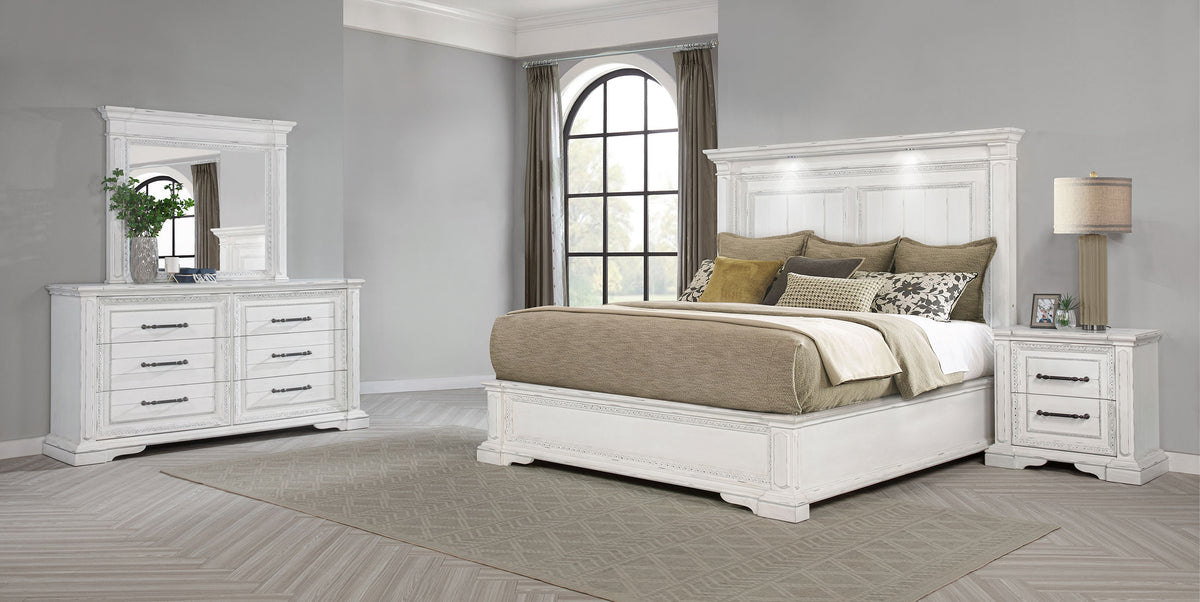 Best Furniture Outlet - Coaster - McKinney 4-piece Queen Bedroom Set Vintage White - 215871Q-S4