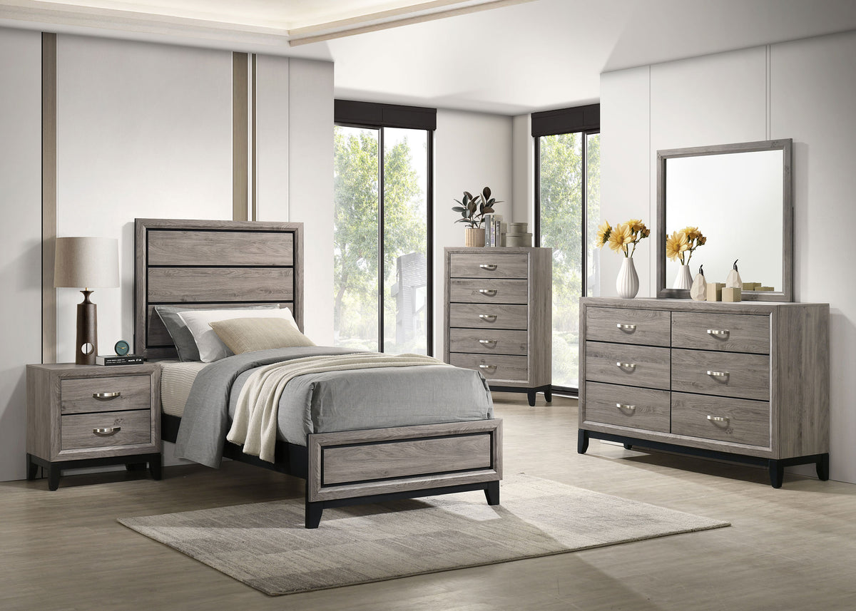 Best Furniture Outlet - Coaster - Valen Five-piece Twin Bedroom Set Light Taupe - 215911T-S5