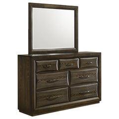 Best Furniture Outlet - Coaster - Atlas 7-drawer Bedroom Dresser and Mirror Set Dark Oak - 215973M