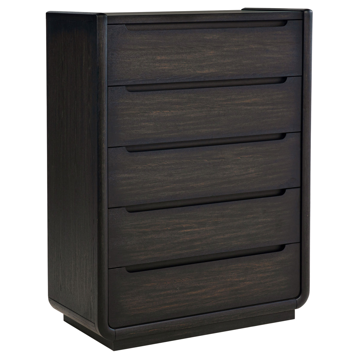 Best Furniture Outlet - Coaster - Leandro 5-drawer Bedroom Chest of Drawers Burnished Black - 222495
