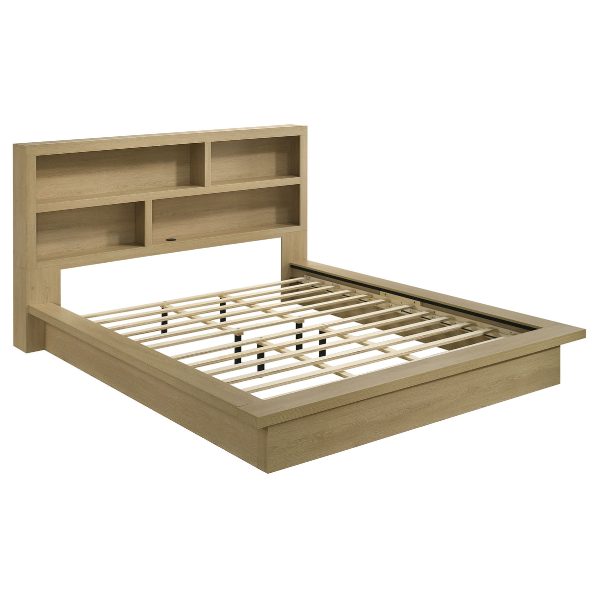 Best Furniture Outlet - Coaster - Hendricks Eastern King Bookcase Headboard Platform Bed Light Oak - 222650KE
