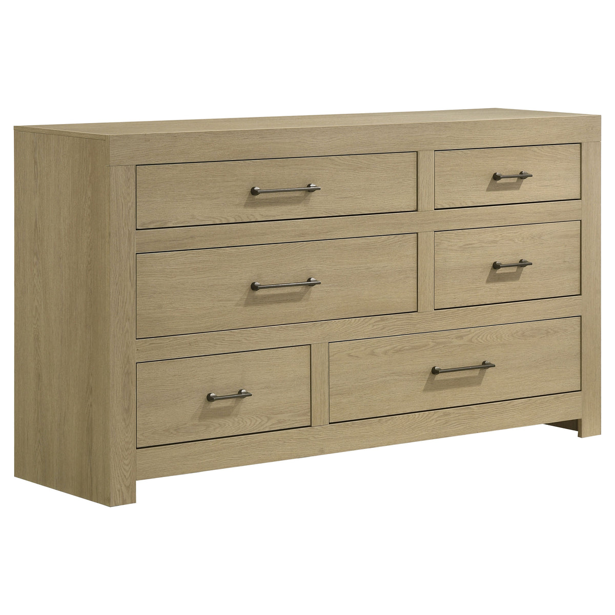 Best Furniture Outlet - Coaster - Hendricks 6-drawer Bedroom Dresser Storage Cabinet Light Oak - 222653