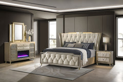 Best Furniture Outlet - Coaster - Lorient 4-piece Queen Bedroom Set Ivory and Camel - 222661Q-S4B
