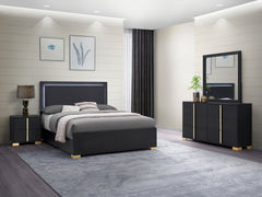 Best Furniture Outlet - Coaster - Marceline 4-piece Eastern King Bedroom Set Black - 222831KE-S4