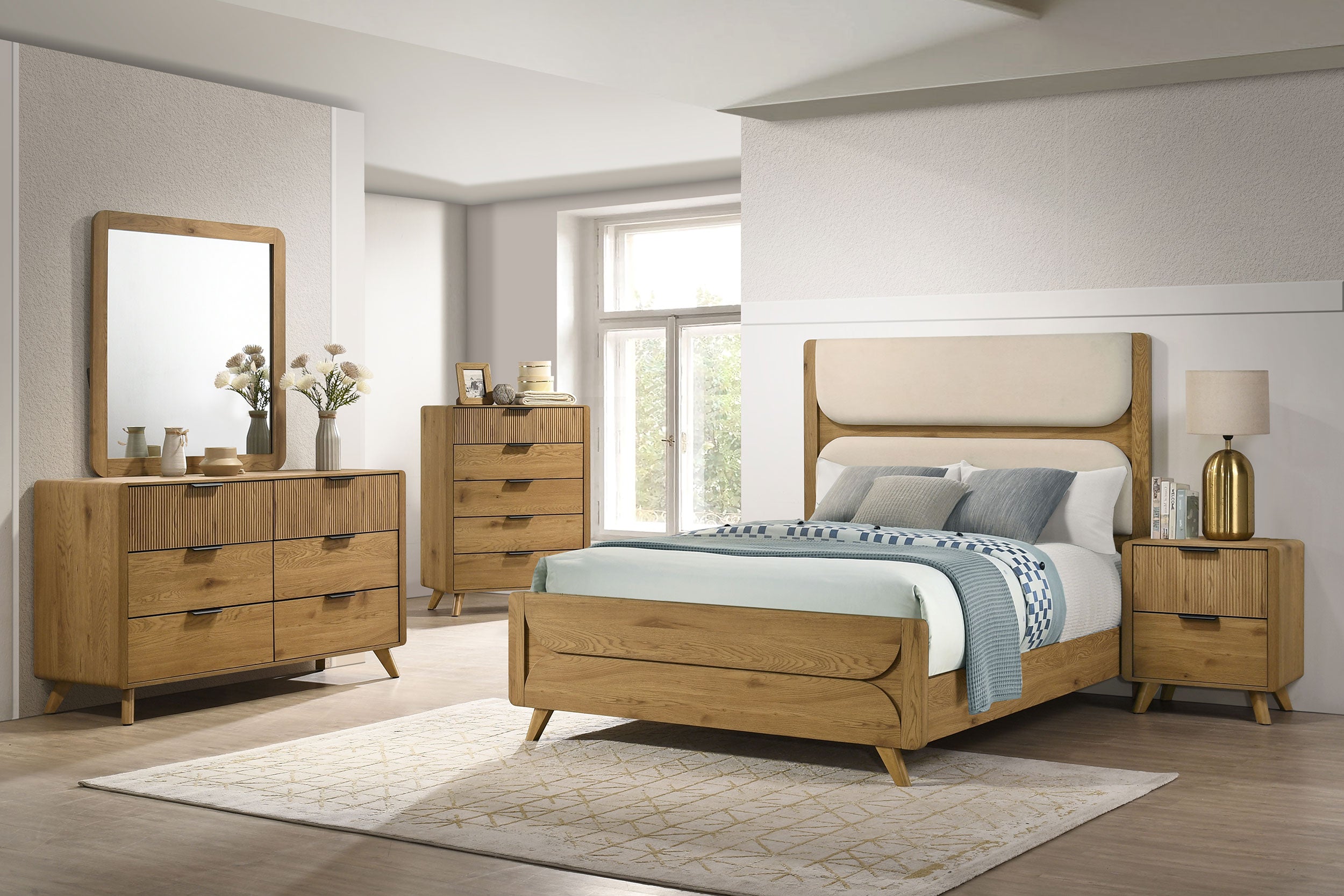 Best Furniture Outlet - Coaster - Bennett 5-piece Queen Bedroom Set Light Oak - 222901Q-S5