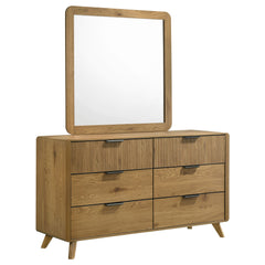 Best Furniture Outlet - Coaster - Bennett 6-drawer Bedroom Dresser and Mirror Set Light Oak - 222903M