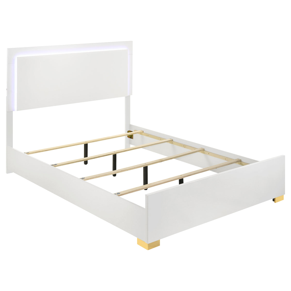 Best Furniture Outlet - Coaster - Marceline Wood Eastern King LED Panel Bed White - 222931KE