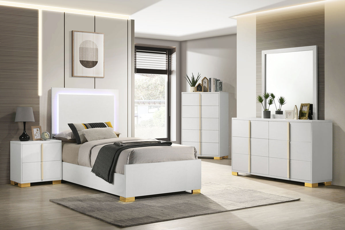 Best Furniture Outlet - Coaster - Marceline 5-piece Twin Bedroom Set White - 222931T-S5