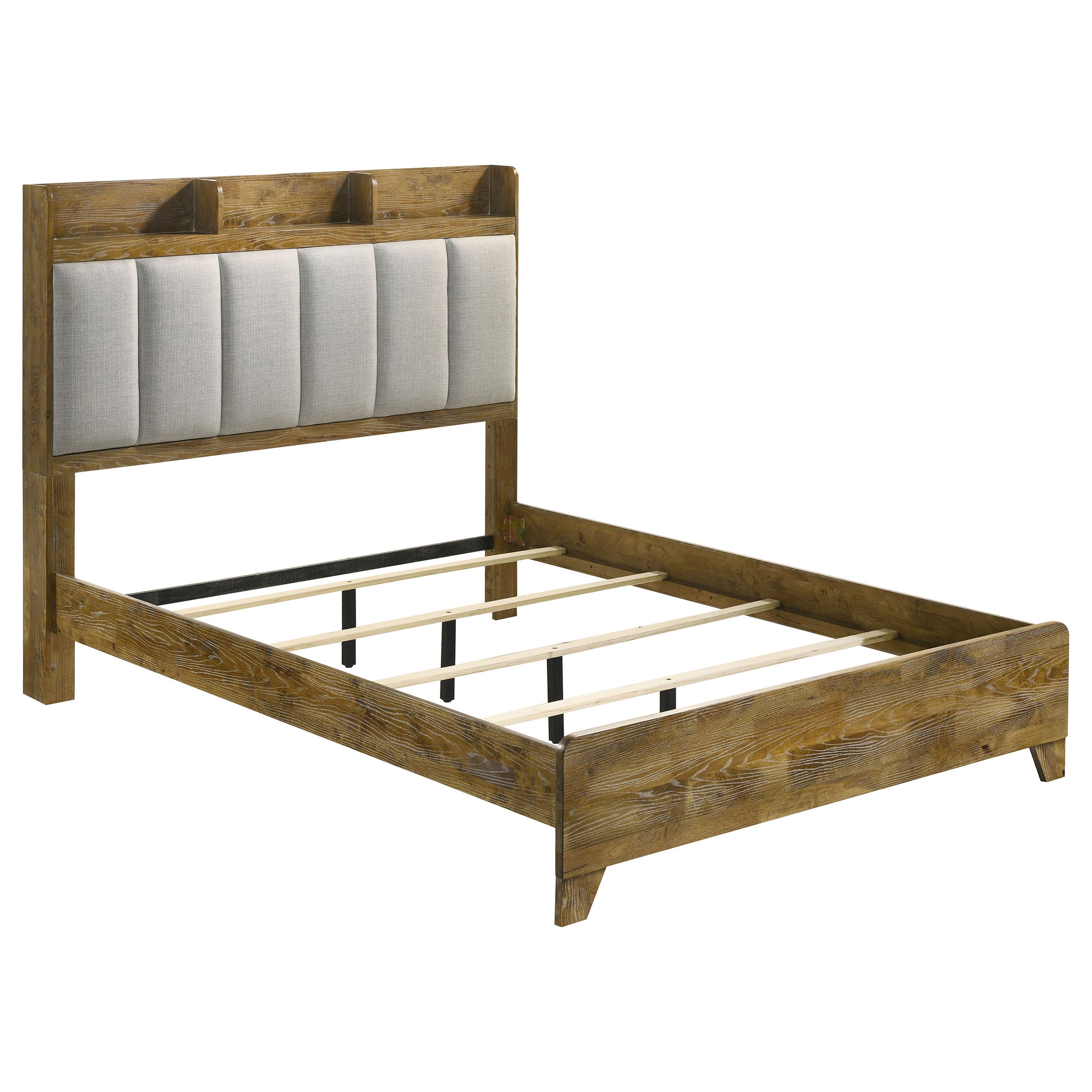 Best Furniture Outlet - Coaster - Henderson 57-inch Eastern King Bookcase Panel Bed Medium Oak - 222971KE
