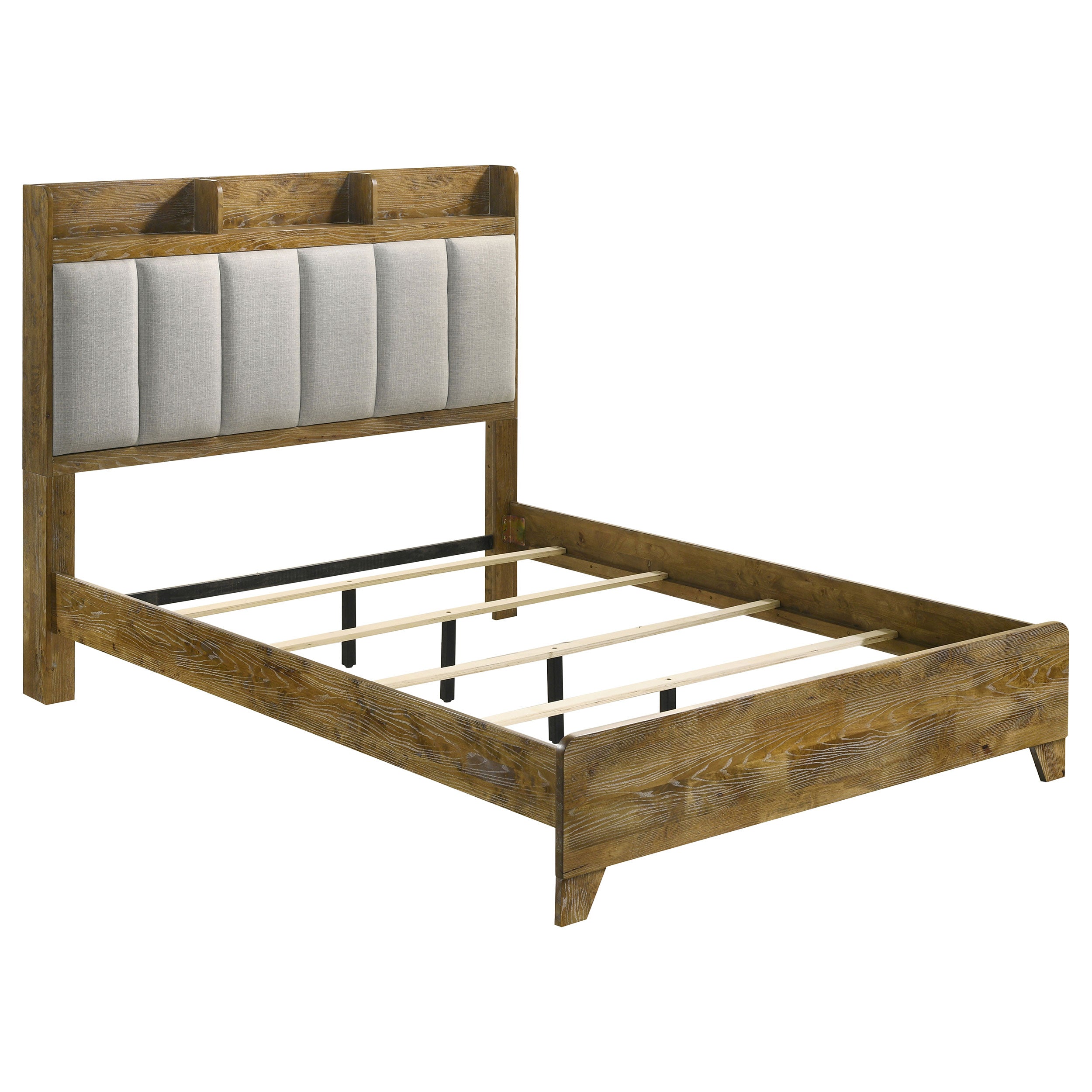 Best Furniture Outlet - Coaster - Henderson 57-inch Queen Bookcase Panel Bed Medium Oak - 222971Q