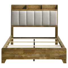 Henderson 57-inch Queen Bookcase Panel Bed Medium Oak