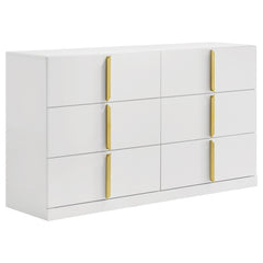 Best Furniture Outlet - Coaster - Ines 6-drawer Bedroom Dresser Cabinet White High Gloss - 223093