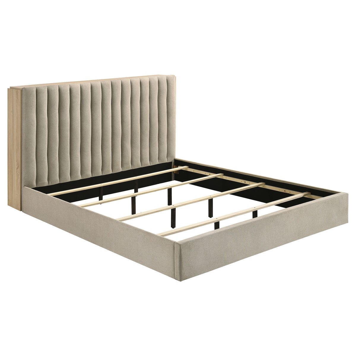 Best Furniture Outlet - Coaster - Arielle Eastern King Bookcase Panel Storage Bed Light Oak - 223111KE
