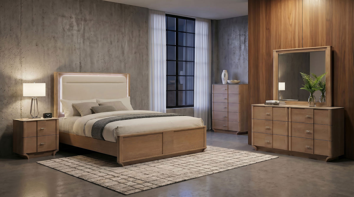 Best Furniture Outlet - Coaster - Leanne 5-piece Queen Bedroom Set Light Oak - 223131Q-S5